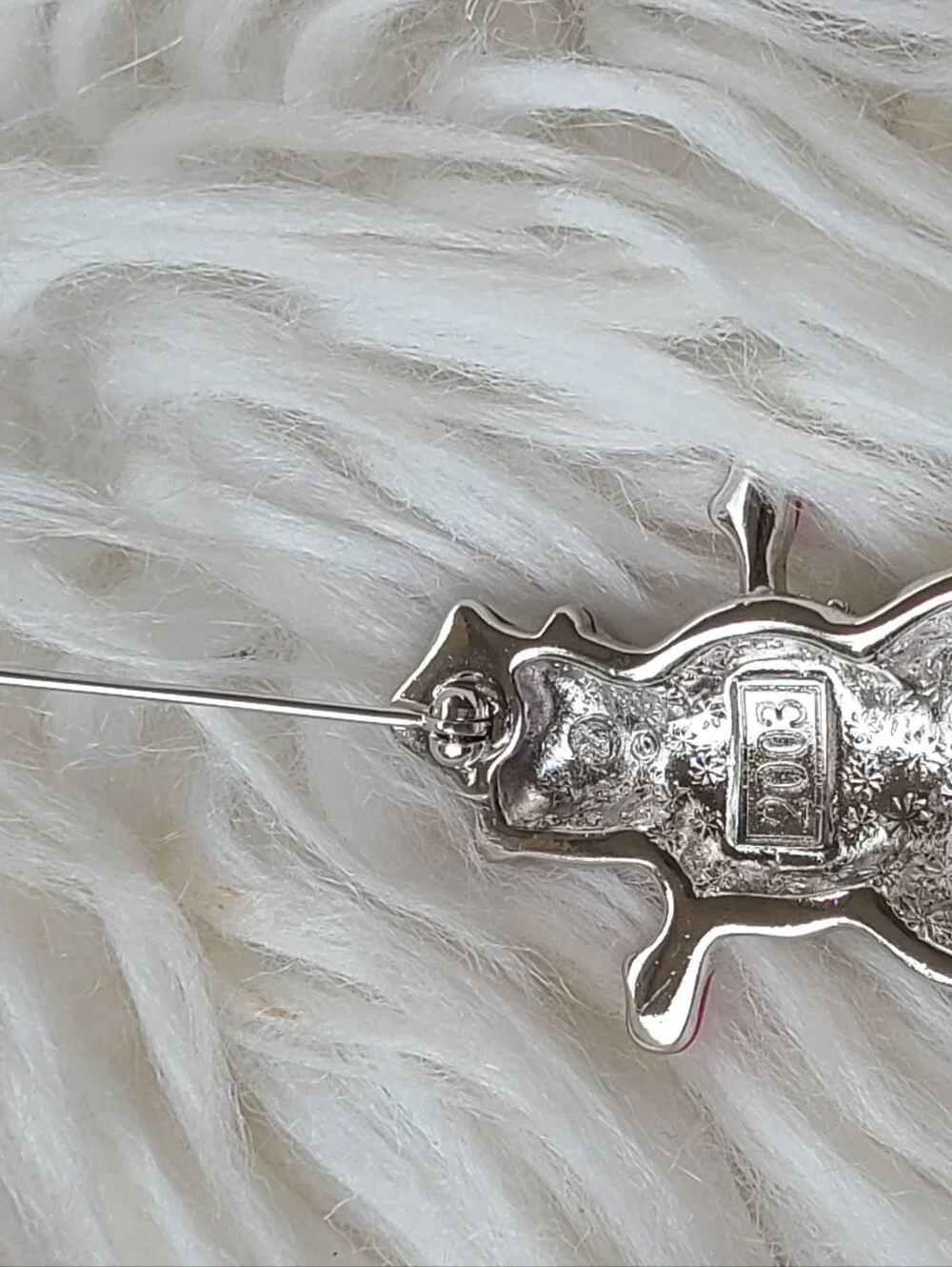 Swarovski 2003 Snowman Brooch With Black Hat Red Mittens- Excellent Condition